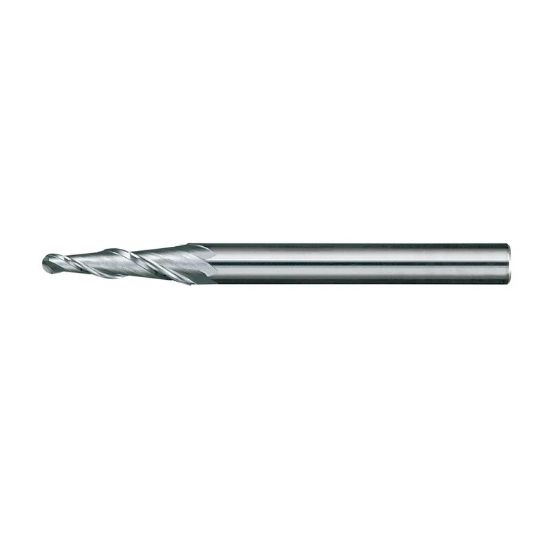 Picture of AWARD BR-805-CBTIALN DIA 1/2 SH 0.8750 LOC 1.2500 OAL4.00 End Mill Taper Flute Carbide TiAlN Single End Ball NoseBall