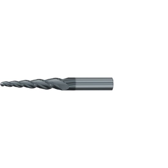 Picture of EMUGE 3550L.04040A DIA 8MM SH 0.7874 LOC 3.5039 OAL6.1024 End Mill Taper Flute Carbide AlCrN Single End Ball NoseBall Turbine Program