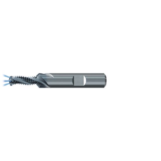 Picture of EMUGE GF432256.0080 Carbide Thread Mill M8 x 1.25MM 0.255 Cutter Diameter 0.593 LOC 2.913 OAL 3 Flute Carbide TICN