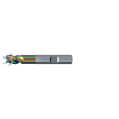 Picture of EMUGE 2882RZ.016 DIA 16MM SH 0.6299 LOC 0.7874 OAL3.7795 End Mill Standard Flute Coolant Variable Helix Carbide CrN Single End 45.0° Chamfer Alu-Cut