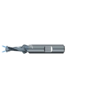 Picture of EMUGE GF442206.5011 Carbide Thread Mill 3/8" x 16.00TPI 0.301 Cutter Diameter 0.942 LOC 3.346 OAL 2 Flute Carbide TICN
