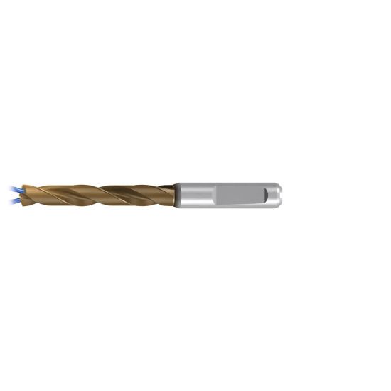 Picture of EMUGE TA514524.1600 Carbide Drill Coolant Thru Carbide 140° 0.629 Diameter 0.629 Shank 5.236 OAL 3.268 Flute 2 Flute AlCrN