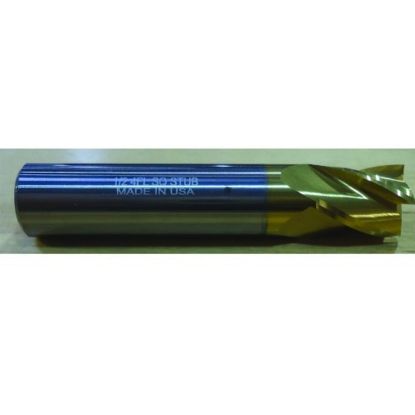 Picture of HTC 107-2100 DIA 1 SH 1.00 LOC 1.00 OAL3.00 End Mill Standard Flute Standard Helix Carbide TiN Single End Square Sharp