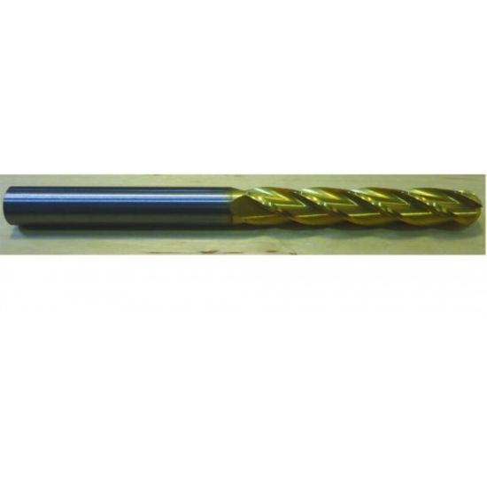 Picture of HTC 177-4506 DIA 1/2 SH 0.50 LOC 1.50 OAL6.00 End Mill Standard Flute Standard Helix Carbide TiN Single End Ball NoseBall