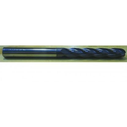 Picture of HTC 185-4506 DIA 1/2 SH 0.50 LOC 1.50 OAL6.00 End Mill Standard Flute Standard Helix Carbide AlTiN Single End Ball NoseBall