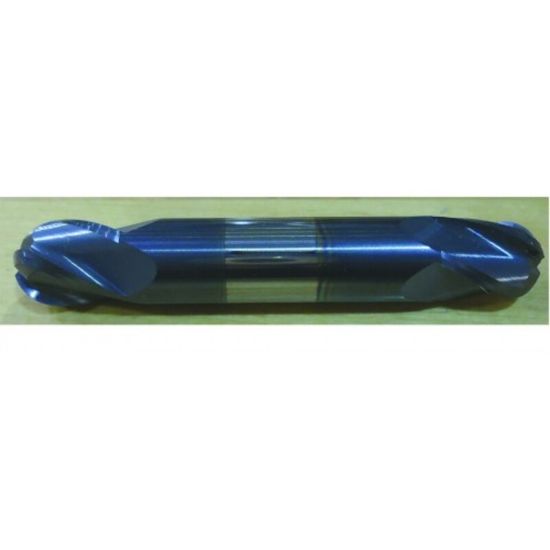 Picture of HTC 205-2562 DIA 9/16 SH 0.6250 LOC 0.6875 OAL3.50 End Mill Standard Flute Standard Helix Carbide AlTiN Double End Ball NoseBall