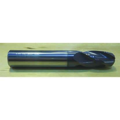 Picture of HTC 145-4578 DIA 37/64 SH 0.6250 LOC 1.2500 OAL3.50 End Mill Standard Flute Standard Helix Carbide AlTiN Single End Ball NoseBall