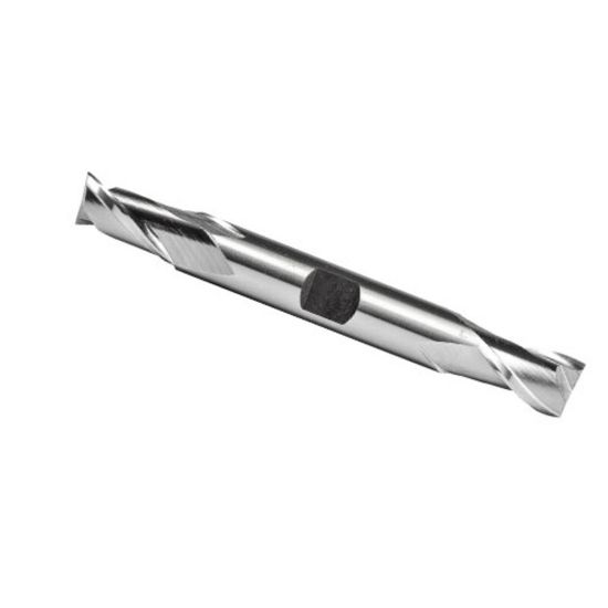 Picture of ICE 025-437-2 DIA 7/16 SH 0.50 LOC 0.4375 OAL2.7500 End Mill Standard Flute Standard Helix Carbide Double End Square Sharp Blue