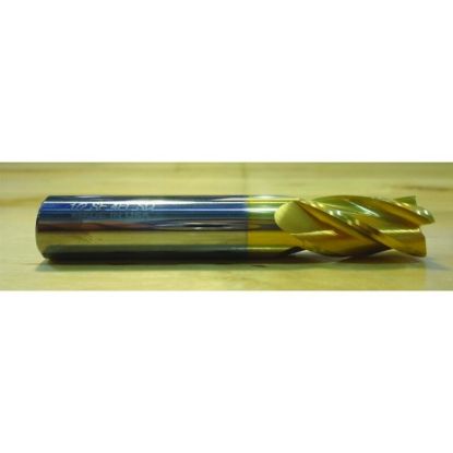 Picture of HTC 125-4734 DIA 47/64 SH 0.7500 LOC 1.50 OAL4.00 End Mill Standard Flute Standard Helix Carbide TiN Single End Square Sharp