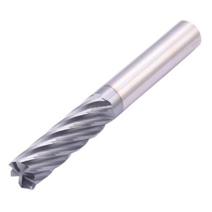 Picture of ICE 382-500-5-015R DIA 1/2 SH 0.50 LOC 2.1250 OAL4.00 End Mill Standard Flute Variable Helix Carbide ALL4 Single End Corner Radius0.0150 0.38MM Black