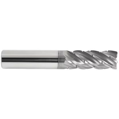 Picture of ICE 480-625-5-060R DIA 5/8 SH 0.6250 LOC 1.6250 OAL3.50 End Mill Standard Flute Variable Helix Carbide ALL4 Single End Corner Radius0.0600 1.52MM Black