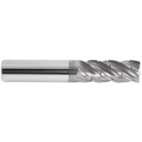 Picture of ICE 480-625-5-060R DIA 5/8 SH 0.6250 LOC 1.6250 OAL3.50 End Mill Standard Flute Variable Helix Carbide ALL4 Single End Corner Radius0.0600 1.52MM Black