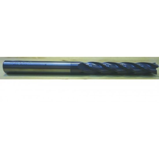 Picture of HTC 180-4500 DIA 1/2 SH 0.50 LOC 3.00 OAL6.00 End Mill Standard Flute Standard Helix Carbide AlTiN Single End Square Sharp