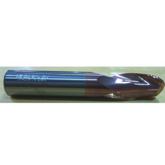 Picture of HTC 143-3609 DIA 39/64 SH 0.6250 LOC 1.2500 OAL3.50 End Mill Standard Flute Standard Helix Carbide TiCN Single End Ball NoseBall