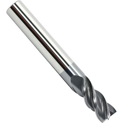Picture of ICE 093-250-4 DIA 1/4 SH 0.2500 LOC 1.1250 OAL3.00 End Mill Standard Flute Variable Helix Carbide TiAlN Single End Square Sharp Red