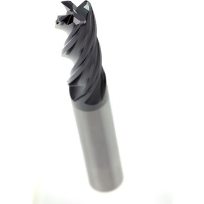 Picture of ICE 290-188-4-015R DIA 3/16 SH 0.1875 LOC 0.3750 OAL4.00 End Mill Standard Flute Variable Helix Carbide TiAlN Single End Corner Radius0.0150 0.38MM Red