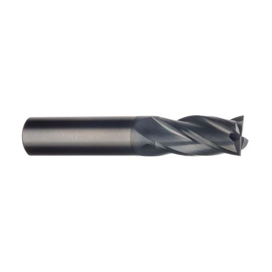 Picture of IMCO 30520 DIA 3/16 SH 0.1875 LOC 0.6250 OAL2.00 End Mill Standard Flute Standard Helix Carbide AlTiN Single End Square Sharp GENERAL PURPOSE