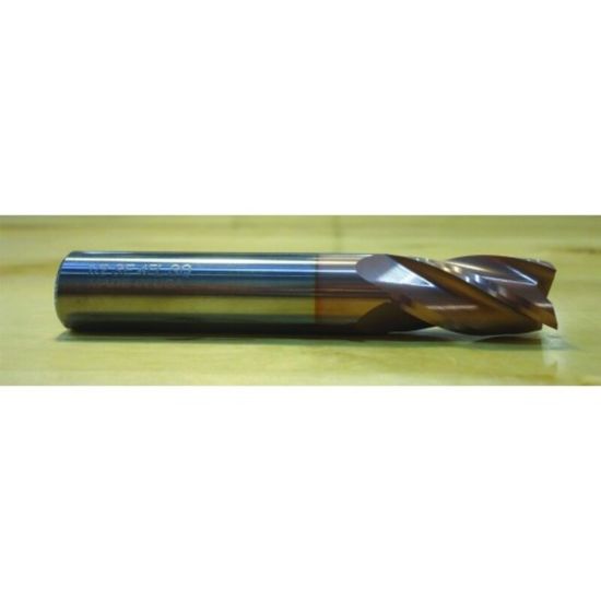 Picture of HTC 127-4750 DIA 3/4 SH 0.7500 LOC 1.50 OAL4.00 End Mill Standard Flute Standard Helix Carbide TiCN Single End Square Sharp