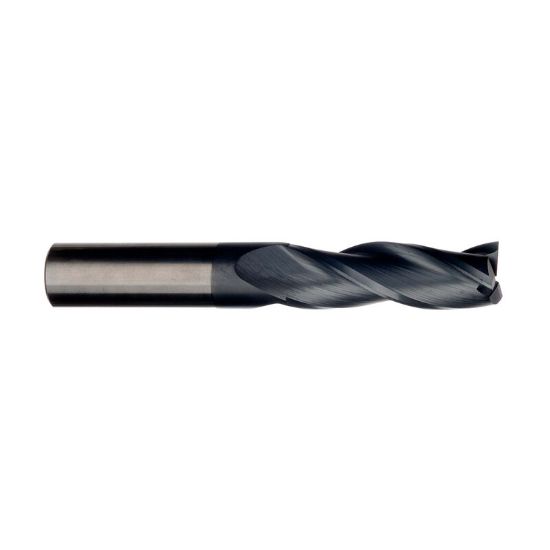 Picture of IMCO 33850 DIA 3/16 SH 0.1875 LOC 0.6250 OAL2.00 End Mill Standard Flute Standard Helix Carbide AlTiN Single End Square Sharp GENERAL PURPOSE