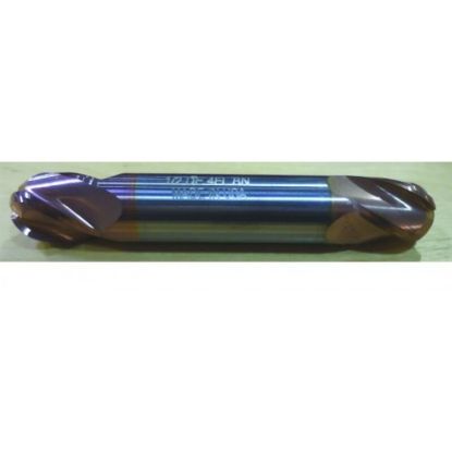 Picture of HTC 194-4625 DIA 5/8 SH 0.6250 LOC 0.6875 OAL3.50 End Mill Standard Flute Standard Helix Carbide TiCN Double End Ball NoseBall
