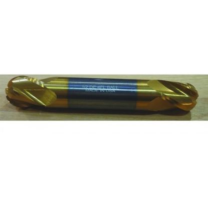 Picture of HTC 199-2625 DIA 5/8 SH 0.6250 LOC 0.6875 OAL3.50 End Mill Standard Flute Standard Helix Carbide TiN Double End Ball NoseBall
