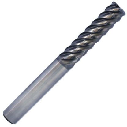 Picture of ICE 482-625-7 DIA 5/8 SH 0.6250 LOC 2.6250 OAL5.00 End Mill Standard Flute Variable Helix Carbide ALL4 Single End Square Sharp Black