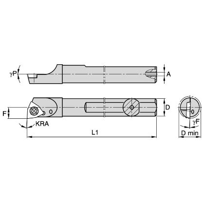 Picture of WIDIA/KENNAMETAL QCBIW37563R Carbide Trigon Insert Boring Bar 0.375