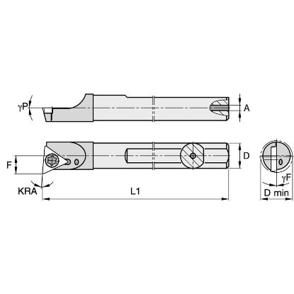 Picture of WIDIA/KENNAMETAL QCBI37560R Carbide Triangle Insert Boring Bar 0.375