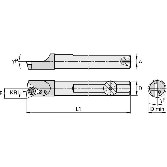 Picture of WIDIA/KENNAMETAL FCBM61525R Carbide Triangle Insert Boring Bar 0.236