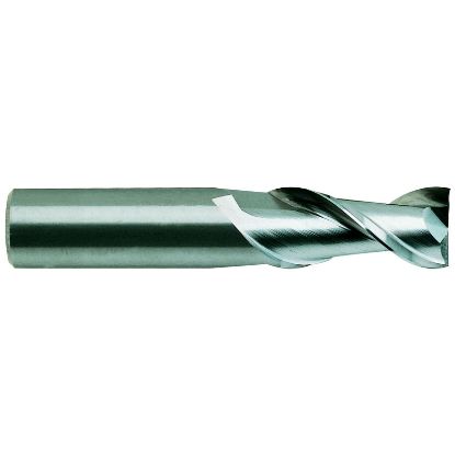 Picture of YG-1 02558TC DIA 1/8 SH 0.1250 LOC 0.7500 OAL2.2500 End Mill Standard Flute Standard Helix Carbide TiCN Single End Square Sharp Carbide ENDMillS