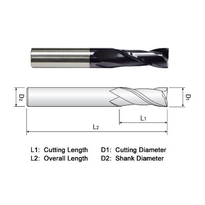 Picture of WIDIN ZA502008 DIA 1/8 SH 0.1250 LOC 0.50 OAL1.50 End Mill Standard Flute Standard Helix Carbide AlTiN Single End Square Sharp Z-CLASSIC