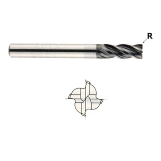 Picture of YG-1 EH026008S DIA 1/8" SH 0.1250 LOC 1.00 OAL 3.00 End Mill Standard Flute High Helix Carbide TiAlN Single End Square Sharp Generic