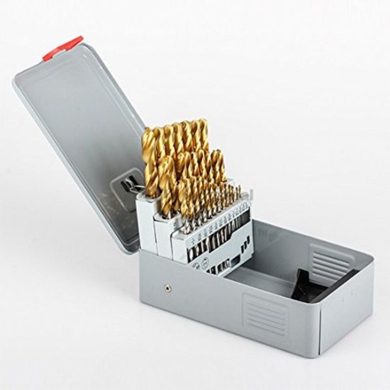 Picture of YG-1 DLGPSET932 #1 HSS(M35) Jobber, WORM PATTERN TYPE SS 47PCS Gold-P Drill SET FOR DEEP HOLES
