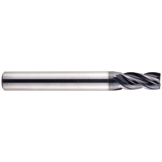 Picture of YG-1 EMB12008 DIA 1/8 SH 0.1250 LOC 0.3750 OAL1.50 End Mill Standard Flute Variable Helix Carbide TiAlN Single End Square Sharp V7 Mill