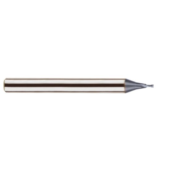 Picture of YG-1 GMF23942 DIA 0.12 SH 0.1250 LOC 0.3125 OAL2.00 End Mill Standard Flute Standard Helix Carbide TiAlN Single End Square Sharp 4G Mill