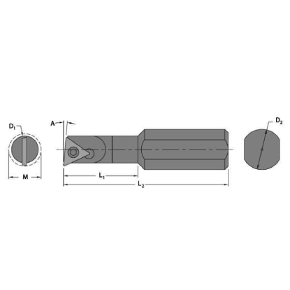 Picture of EVEREDE TOOL CB2466L Triangle Boring Bar Dia0.5000 Positive 0.2500 6.35MM - 1/4 - ECutter Dia