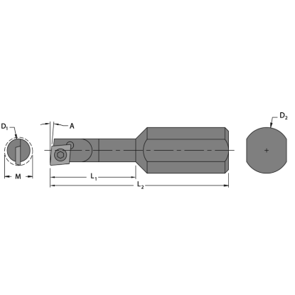 Picture of EVEREDE TOOL CA1740L 80.0 ° Boring Bar Dia0.5000 Positive 0.2500 6.35MM - 1/4 - ECutter Dia