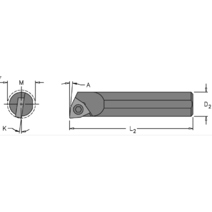 Picture of EVEREDE TOOL CG6910CH Trigon Boring Bar Dia0.3750 Positive 0.3750 9.53MM - 3/8Cutter Dia