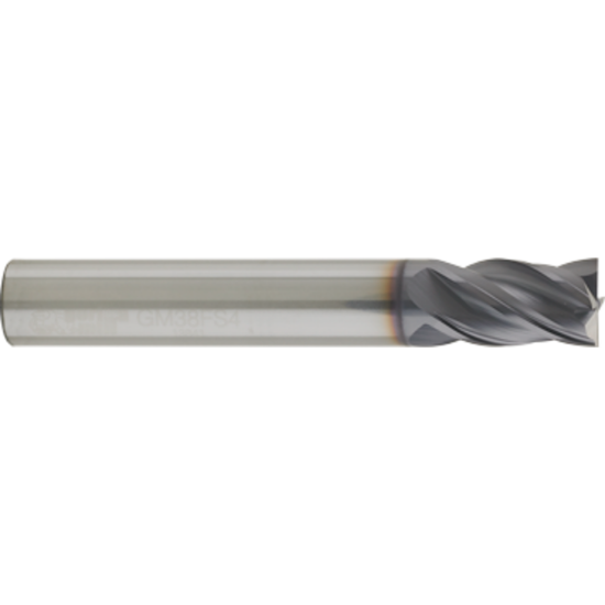 Picture of GORILLA MILL GM18FS4	 DIA 1/8" SH 0.1250 LOC 0.2500 OAL 1.50 End Mill Standard Flute Variable Helix Carbide TiAlN Single End Square Sharp