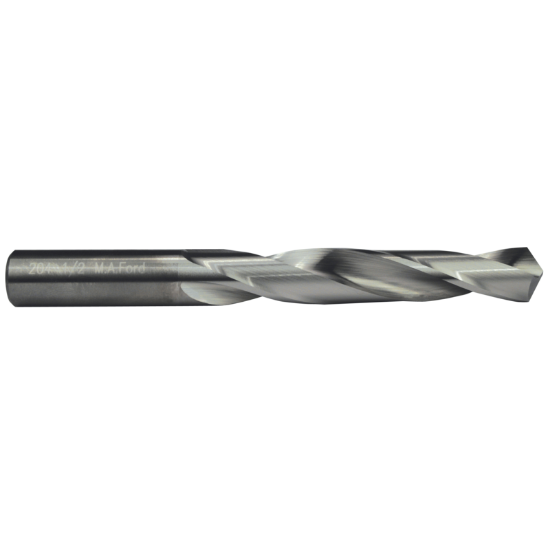 Picture of M.A. FORD 20416100T Carbide Drill Solid Carbide 118° 0.161 Dia 0.161 Shank 2.500 OAL 2 Flute 1.375 Flute Length Carbide TiN