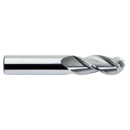 Picture of M.A. FORD 138B11810 DIA 3MM SH 0.1181 LOC 0.4724 OAL1.4961 End Mill Standard Flute Standard Helix Carbide Uncoated Single End Ball NoseBall TuffCut® X-AL
