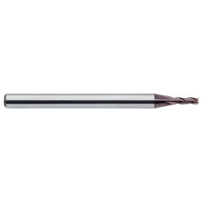 Picture of M.A. FORD 3MVR1250R.010AH DIA 1/8 SH 0.1250 LOC 0.3750 OAL1.50 End Mill Standard Flute Variable Helix Carbide AlTiN Single End Corner Radius0.0100 0.25MM TuffCut® 3MV