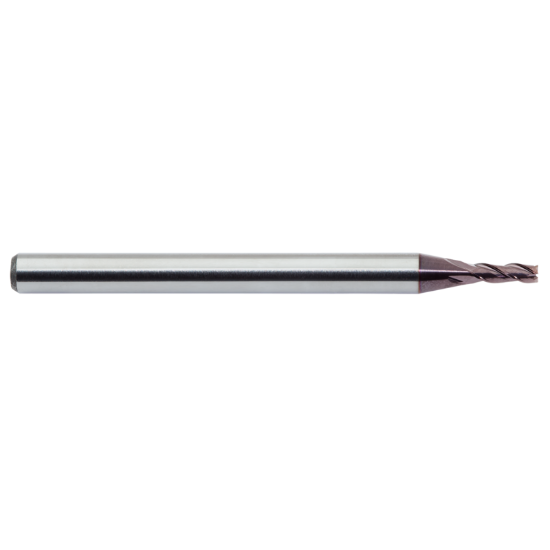 Picture of M.A. FORD 3MVR1250R.015AH DIA 1/8 SH 0.1250 LOC 0.3750 OAL1.50 End Mill Standard Flute Variable Helix Carbide AlTiN Single End Corner Radius0.0150 0.38MM TuffCut® 3MV