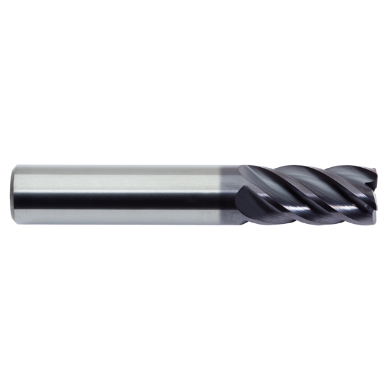 Picture of M.A. FORD 17825004A DIA 1/4 SH 0.2500 LOC 0.3750 OAL2.00 End Mill Standard Flute Standard Helix Carbide AlTiN Single End Corner Radius0.0300 0.76MM TuffCut® XR
