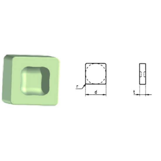 Picture of ROMAY SNGX 454 CC-30-SC Turning Insert Square Ceramic SC Exclusive To Romay Unique Bond On Ceramic 0.062 Corner Radius 