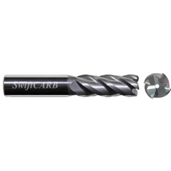 Picture of SWIFTCARB XD12504R300RTC0M DIA 1-1/4 SH 1.2500 LOC 6.50 OAL9.00 End Mill Standard Flute Variable Helix Carbide AlTiN Single End Corner Radius0.0600 1.52MM