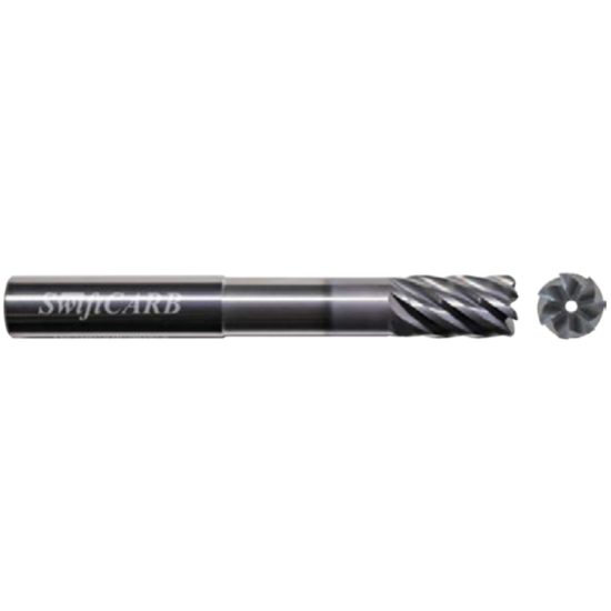 Picture of SWIFTCARB XT10007E6IUITCCM DIA 1 SH 1.00 LOC 1.50 OAL6.00 End Mill Standard Flute Variable Helix Carbide AlTiN Single End Corner Radius0.0600 1.52MM
