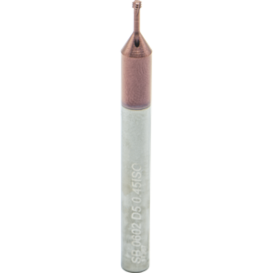 Picture of CARMEX MTSB 0602 D5 0.45 ISO Thread Mill 0.07 Dia 0.45MM 0.22 Neck 2.30 OAL 4 Flute No Coolant 2xD1 Internal AlTiN