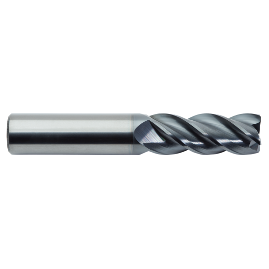 Picture of M.A. FORD 277X1004BW DIA 1 SH 1.00 LOC 3.00 OAL6.00 End Mill Standard Flute Variable Helix Carbide AlTiN Single End Corner Radius0.0300 0.76MM TuffCut® XT